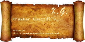Krakker Gusztáv névjegykártya